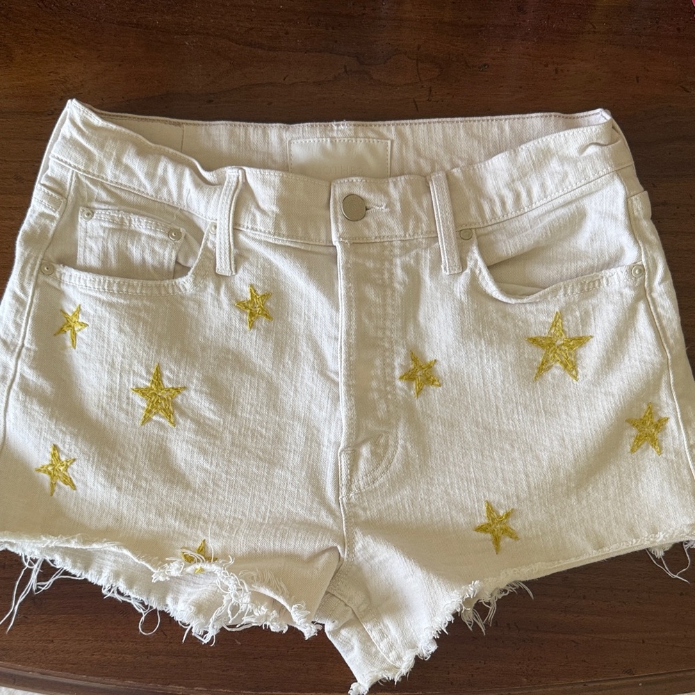 MOTHER white denim shorts with stars sz. 29
